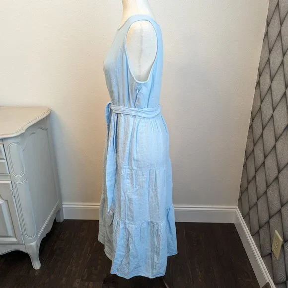 J.Crew Factory Belted Gauze Midi Dress - Picture 8 of 11